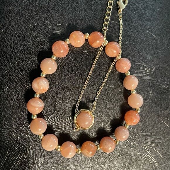 NATURAL SUN STONE 2 PIECE BRACELET SET - Picture 2 of 5